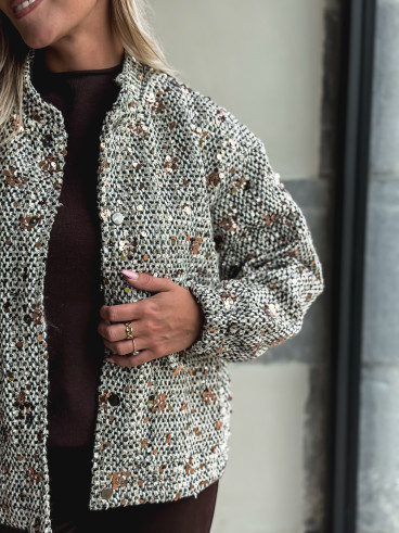 Veste à sequins Doralia - Écru/Noir Veste à sequins Doralia - Écru/Noir
