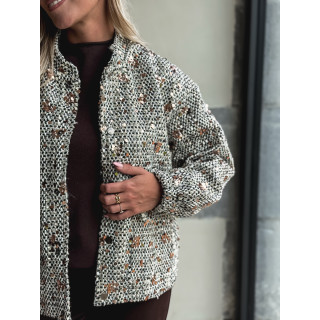Veste à sequins Doralia - Écru/Noir