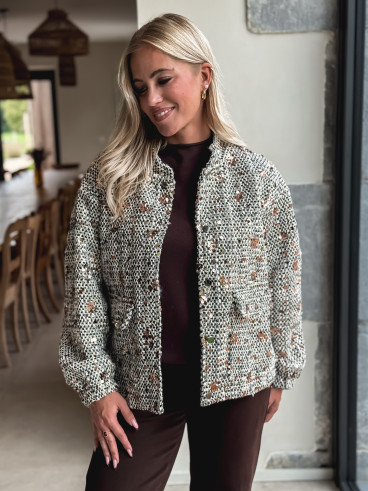 Veste à sequins Doralia - Écru/Noir Veste à sequins Doralia - Écru/Noir