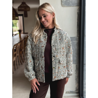 Veste à sequins Doralia - Écru/Noir