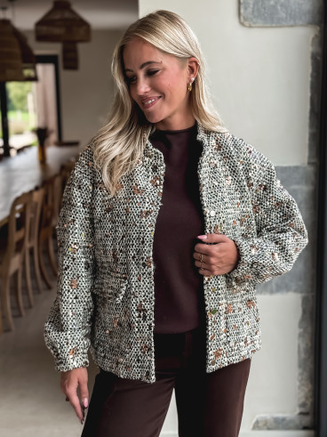 Veste à sequins Doralia - Écru/Noir Veste à sequins Doralia - Écru/Noir