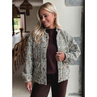 Veste à sequins Doralia - Écru/Noir