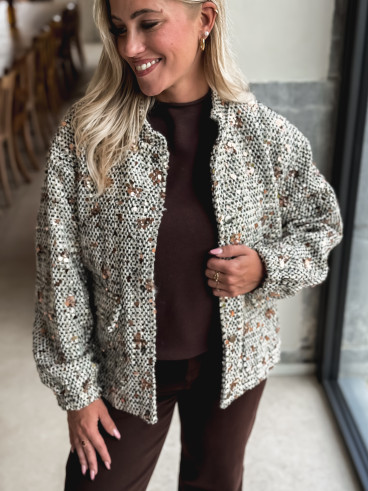 Veste à sequins Doralia - Écru/Noir Veste à sequins Doralia - Écru/Noir