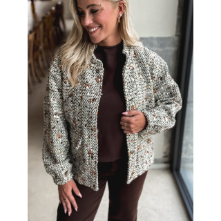 Veste à sequins Doralia - Écru/Noir