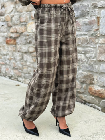 Pantalon à carreaux Edénia - Kaki Pantalon à carreaux Edénia - Kaki