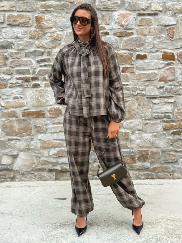Pantalon à carreaux Edénia - Kaki Pantalon à carreaux Edénia - Kaki