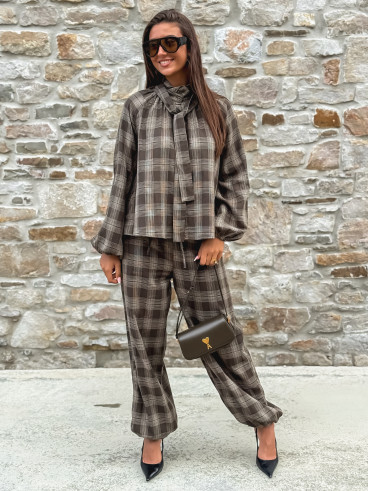 Pantalon à carreaux Edénia - Kaki Pantalon à carreaux Edénia - Kaki