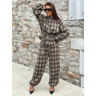 Chemise à carreaux Edénia - Kaki