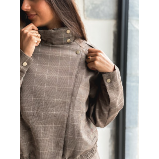 Veste à carreaux Asami - Marron