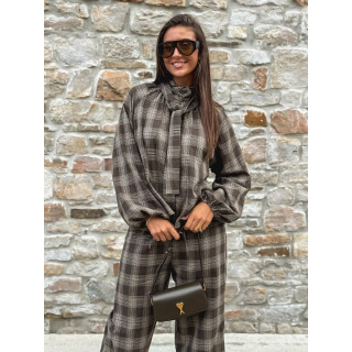 Chemise à carreaux Edénia - Kaki