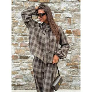 Chemise à carreaux Edénia - Kaki