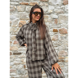 Chemise à carreaux Edénia - Kaki