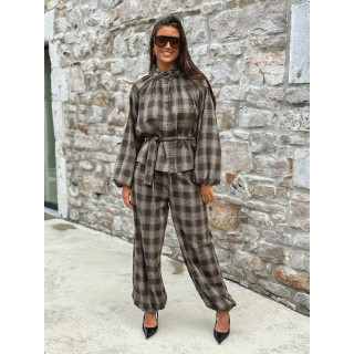 Chemise à carreaux Edénia - Kaki