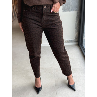 Jeans léopard Naouel - Chocolat
