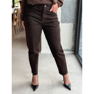 Jeans léopard Naouel - Chocolat