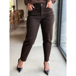 Jeans léopard Naouel - Chocolat