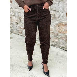 Jeans léopard Naouel - Chocolat