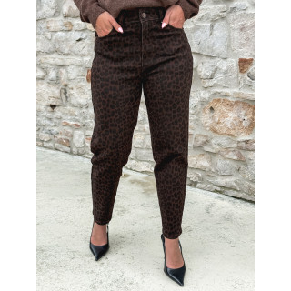 Jeans léopard Naouel - Chocolat