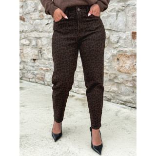 Jeans léopard Naouel - Chocolat