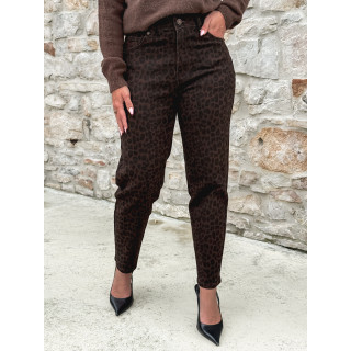 Jeans léopard Naouel - Chocolat