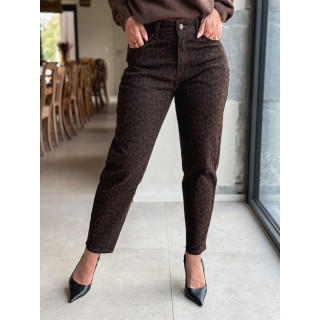 Jeans léopard Naouel - Chocolat