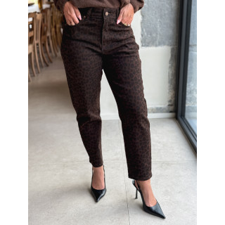 Jeans léopard Naouel - Chocolat