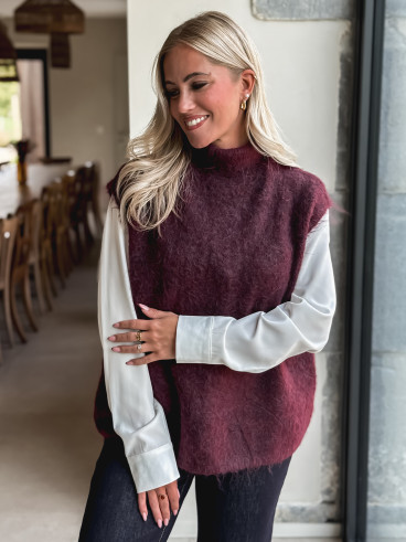 Pull sans manches Silia - Bordeaux Pull sans manches Silia - Bordeaux