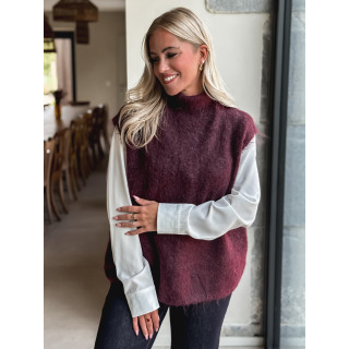 Pull sans manches Silia - Bordeaux