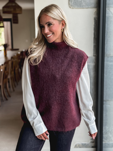 Pull sans manches Silia - Bordeaux Pull sans manches Silia - Bordeaux