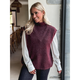 Pull sans manches Silia - Bordeaux