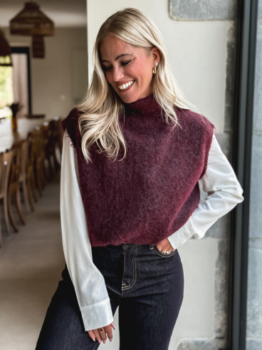 Pull sans manches Silia - Bordeaux
