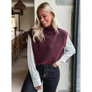 Pull sans manches Silia - Bordeaux