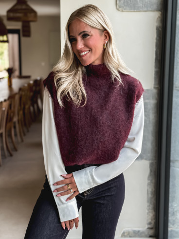 Pull sans manches Silia - Bordeaux Pull sans manches Silia - Bordeaux