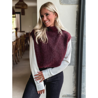 Pull sans manches Silia - Bordeaux