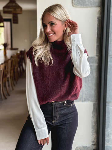 Pull sans manches Silia - Bordeaux Pull sans manches Silia - Bordeaux