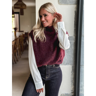 Pull sans manches Silia - Bordeaux
