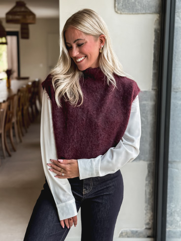 Pull sans manches Silia - Bordeaux