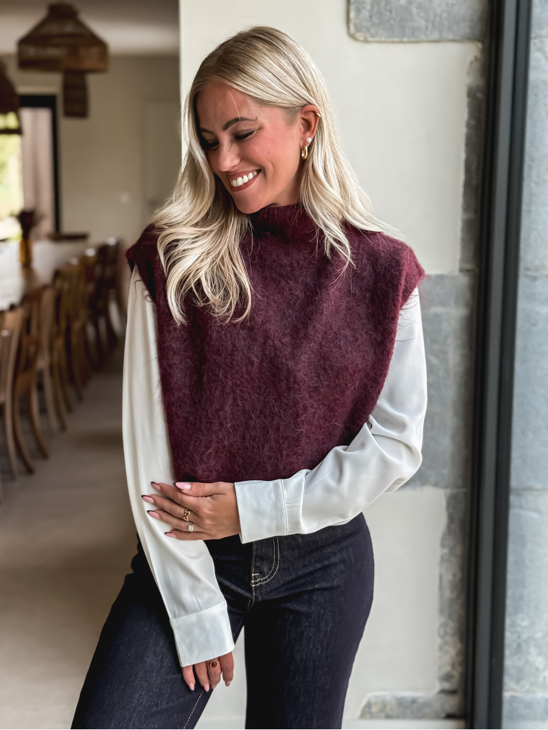 Pull sans manches Silia - Bordeaux Pull sans manches Silia - Bordeaux
