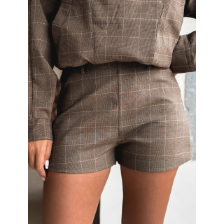 Short à carreaux Asami - Marron