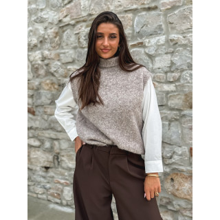 Pull sans manches Silia - Taupe