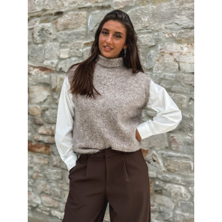 Pull sans manches Silia - Taupe
