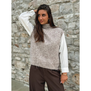 Pull sans manches Silia - Taupe