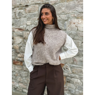 Pull sans manches Silia - Taupe