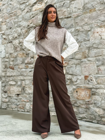 Pull sans manches Silia - Taupe