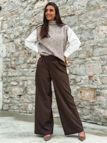 Pull sans manches Silia - Taupe