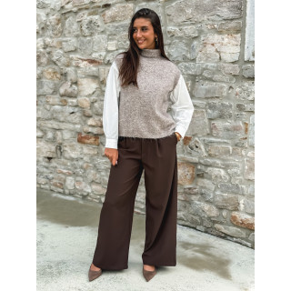 Pull sans manches Silia - Taupe