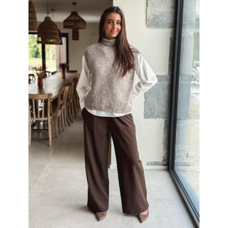 Pull sans manches Silia - Taupe