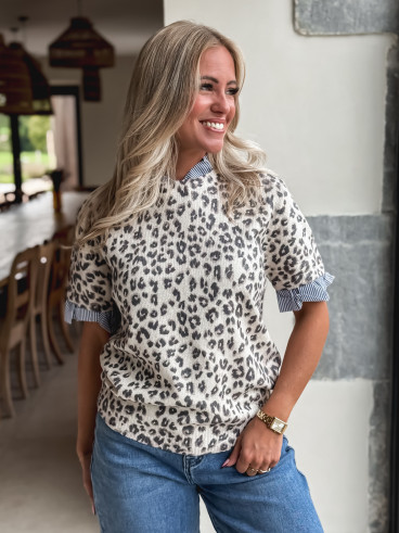 Pull léopard Mahalia - Beige
