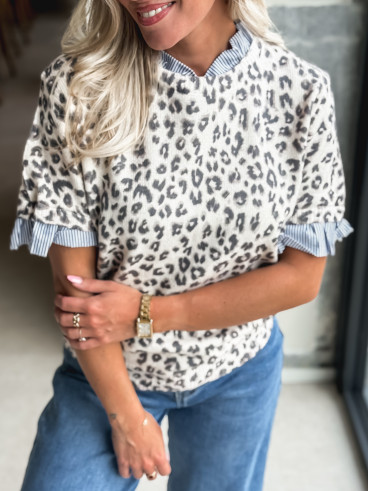 Pull léopard Mahalia - Beige