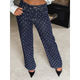 Jeans à pois Ophelie - Bleu foncé